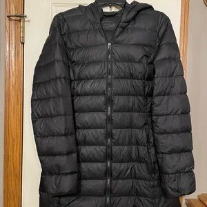 Eddie Bauer Women's Hooded Black Puffer Coat
